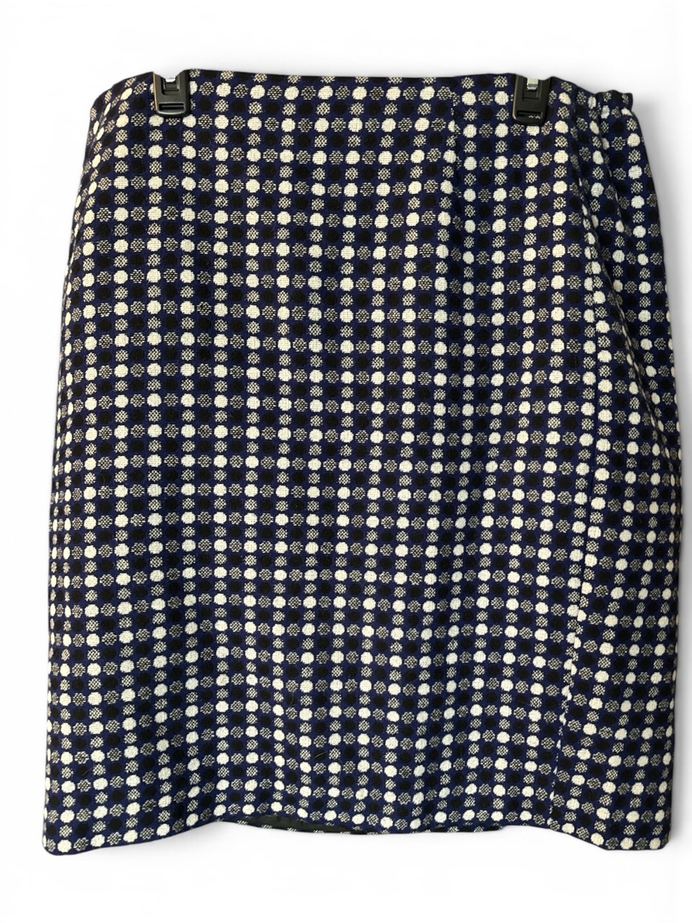 Talbots Woman Size 16W Blue Polka Dot Wool Blend Pencil Skirt